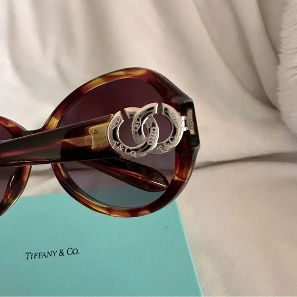 Tiffany Co 1837 Round Circle Tortoise Shell Frame Sunglasses